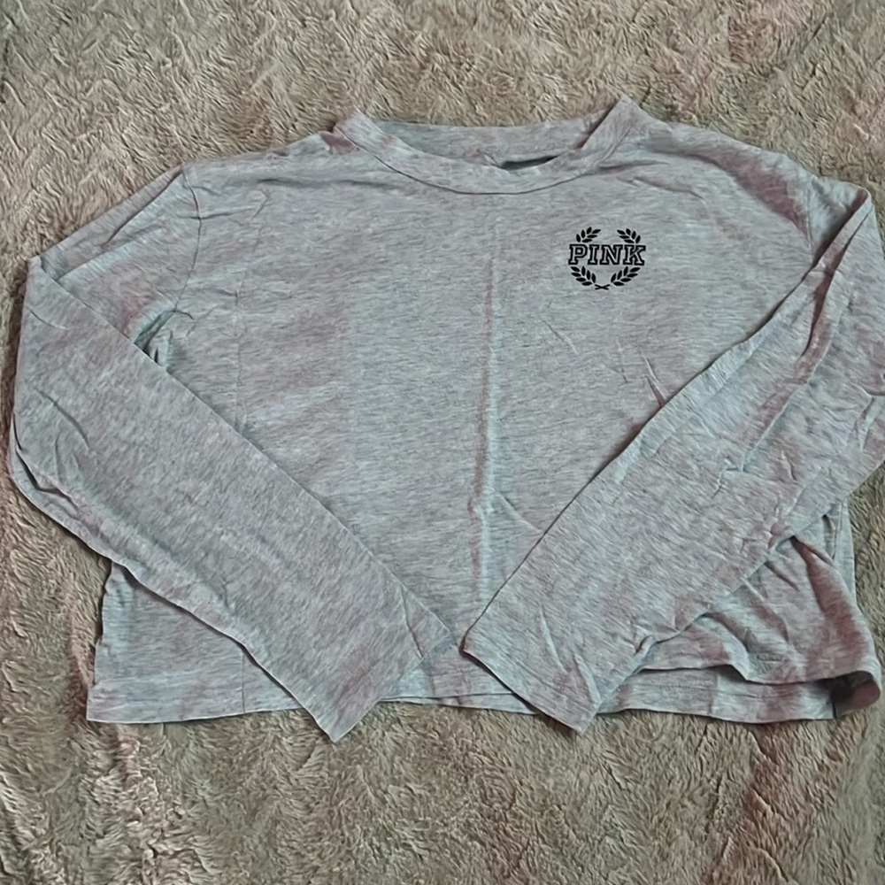 Pink gray long sleeve top women’s (L)